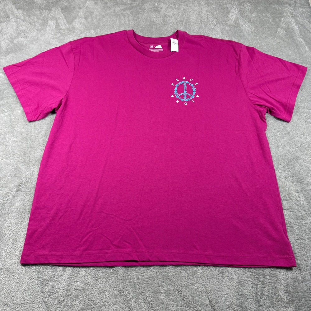 Gap x Salvage Public Hawaii T-Shirt Mens XXL Pink Peace Aloha Floral Graphic NWT